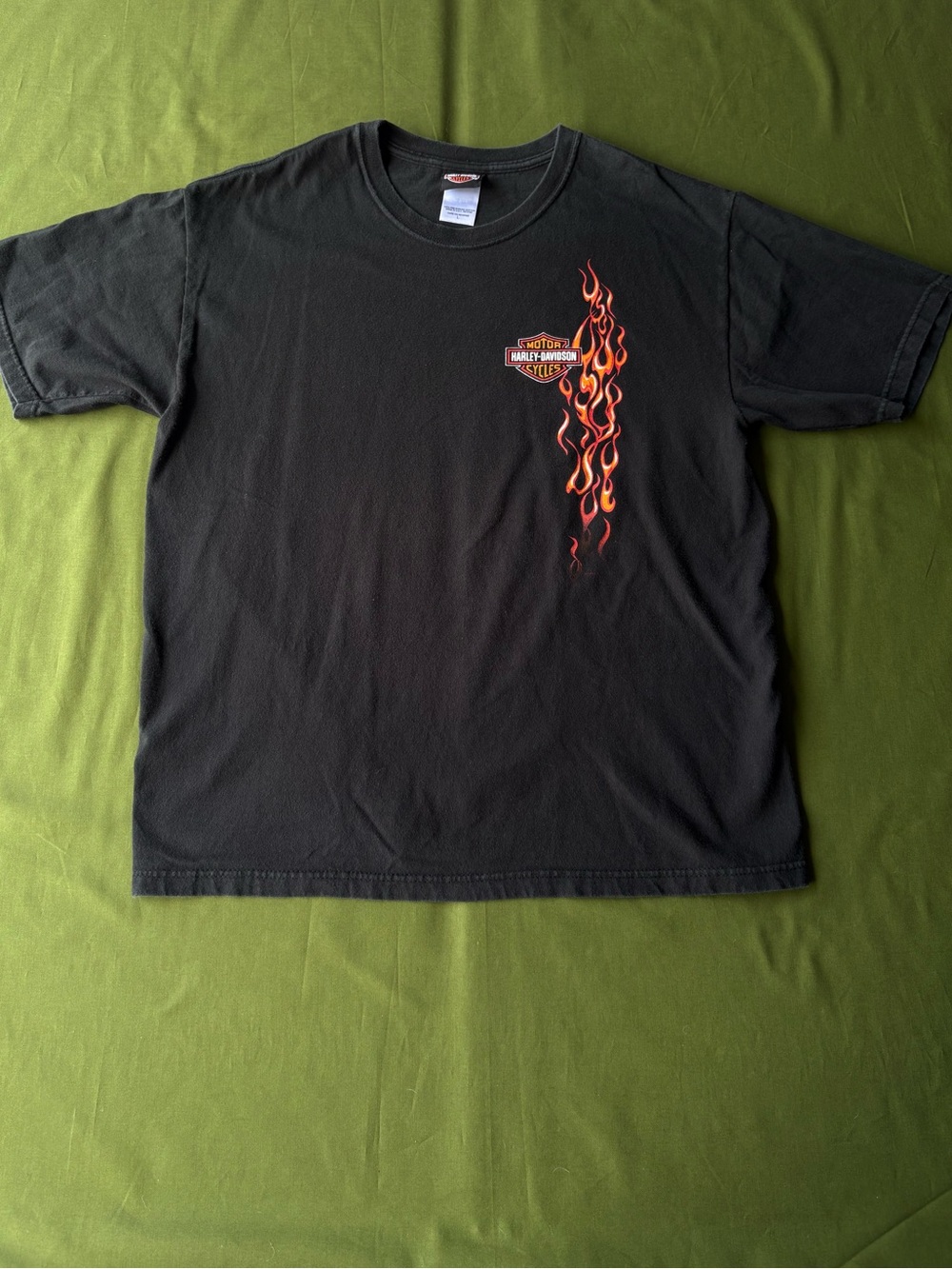 Harley Davidson Miami Beach Florida Flame Graphic Tee USA Large
